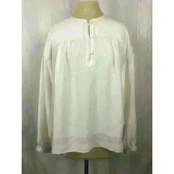 NWT! Joie Mirna Size S Gathered Crepe Porcelain Blouse 1/4 Button Balloon Sleeve - Picture 1 of 11